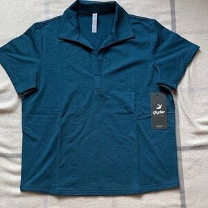 Glyder Blue Fairway Polo Shirt Women's Size Medium